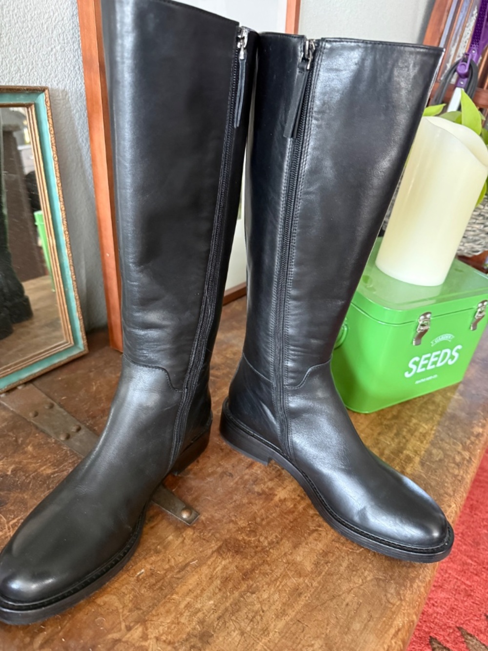 Quince Italian Leather Black riding boots size 9 - Picture 4 of 5
